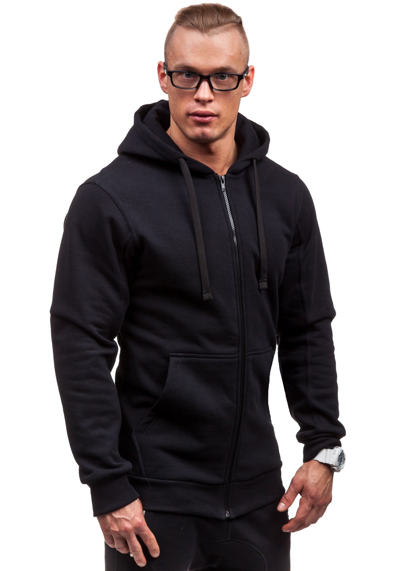 Men's Clothing supply spring and autumn men's hooded solid color slim sweater cardigan long sleeved jacket men ZW08_autovado.com