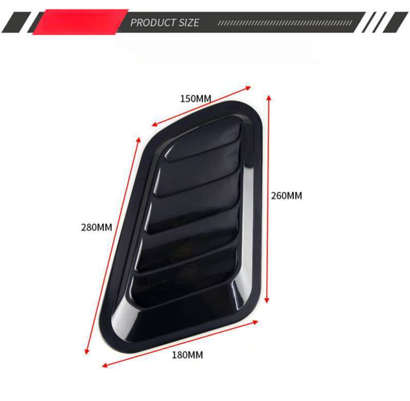 Car Shark Gill Simulation Engine Hood Universal Decorative Sticker Modification Air Outlet_autovado.com