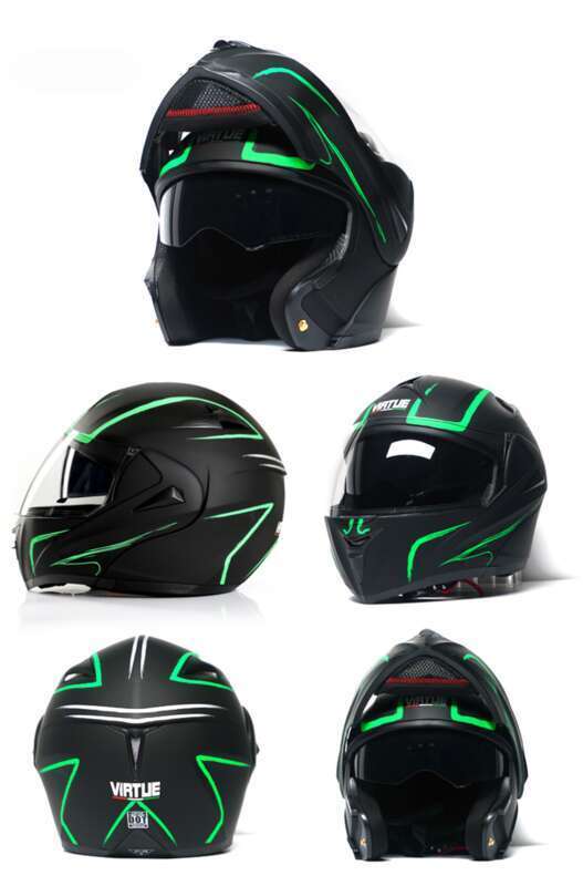 VIRTUE Electric Vehicle DOT Dual Lens Open Face Helmet Can Meet The New National Standard 3C_autovado.com