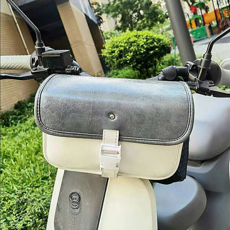 Electric Scooter Front Cargo Pocket Decoration Accessories Motorcycle Leather Hanging Bag Waterproof Yadi No. 9 Emma_autovado.com