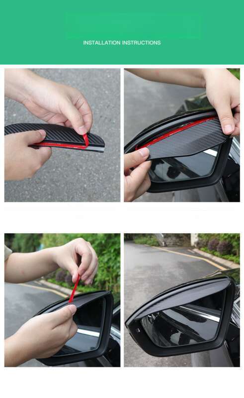 New Carbon Fiber Car Rearview Mirror Eyebrows (2-piece Set), One Pair Of Reverse Mirrors, Sun And Rain Shields_autovado.com