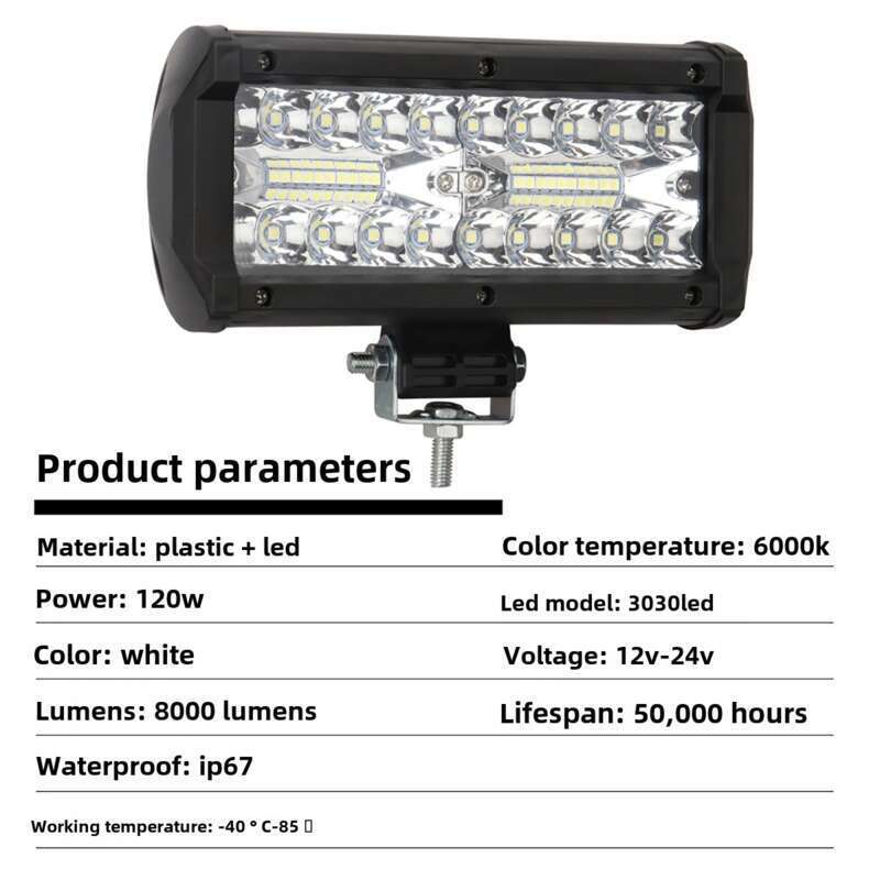 New High Brigness Three Row 120w Plastic Semi Aluminum Work Strip Lig For Off-road Vehicle Roof Front Bumper_autovado.com