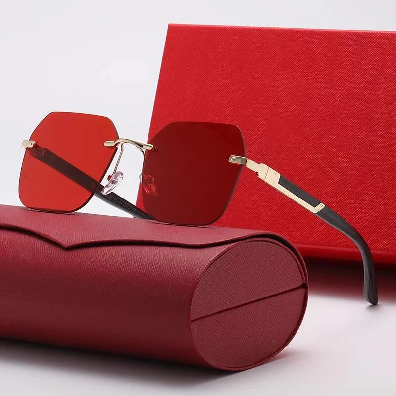 designer sunglasses for men women mirror Square Rimless frame sunglass classic vintage eyewear Anti-UV cycling driving_autovado.com