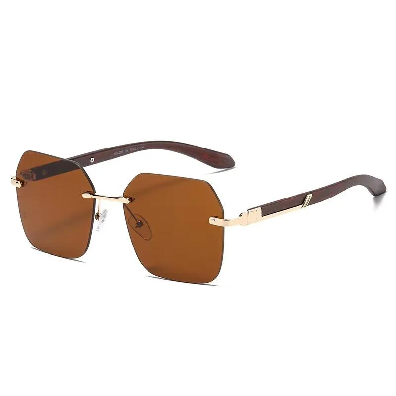 designer sunglasses for men women mirror Square Rimless frame sunglass classic vintage eyewear Anti-UV cycling driving_autovado.com