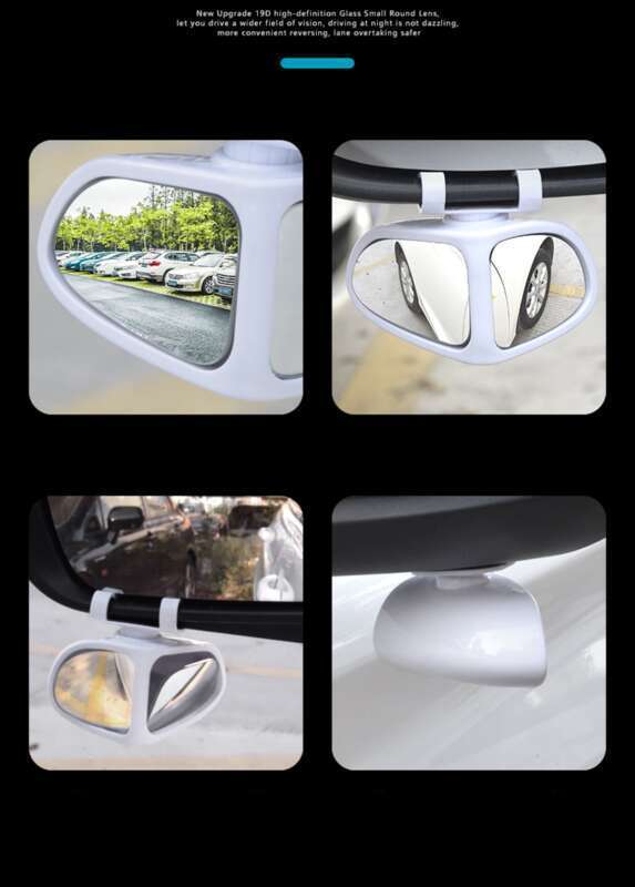Reverse Rearview Auxiliary True Glass Mirror 360 Degree Rotatable Front And Rear Wheels Visible High-definition Blind_autovado.com