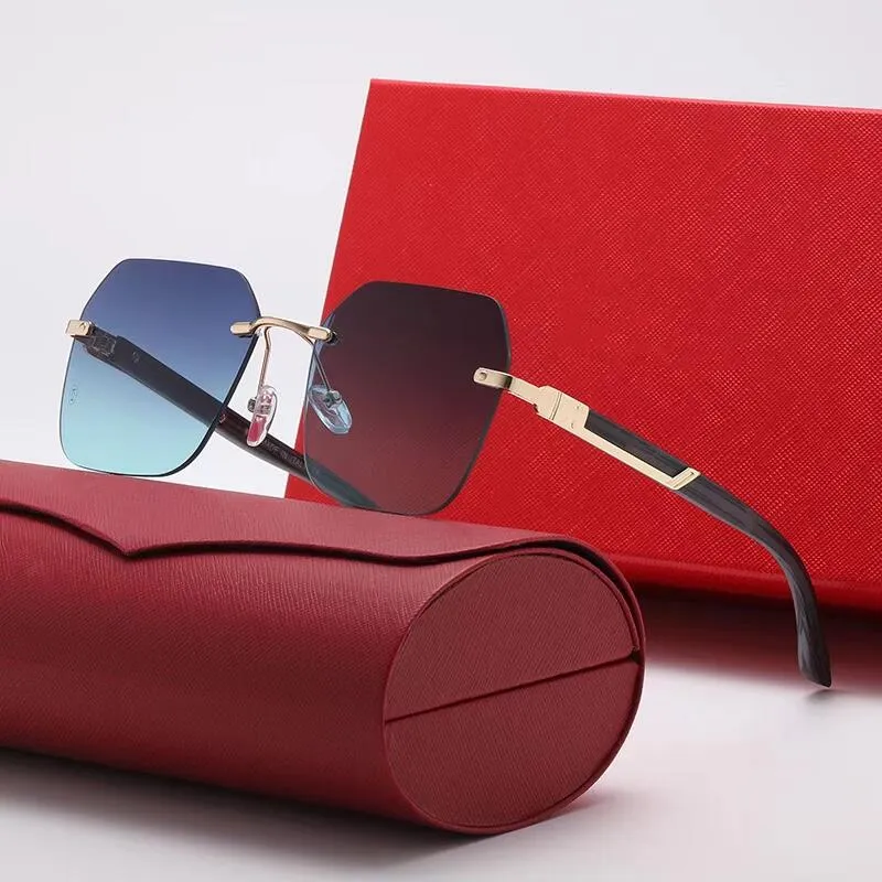 designer sunglasses for men women mirror Square Rimless frame sunglass classic vintage eyewear Anti-UV cycling driving_autovado.com