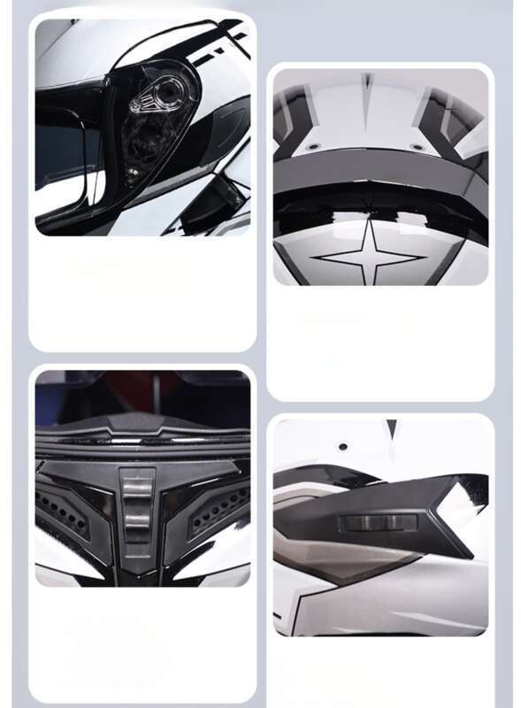 Orz Motorcycle Men's And Women's Uncovered Helmet, Dual Mirror Winter Tail Wing, Semi Full Coverage, All Season_autovado.com