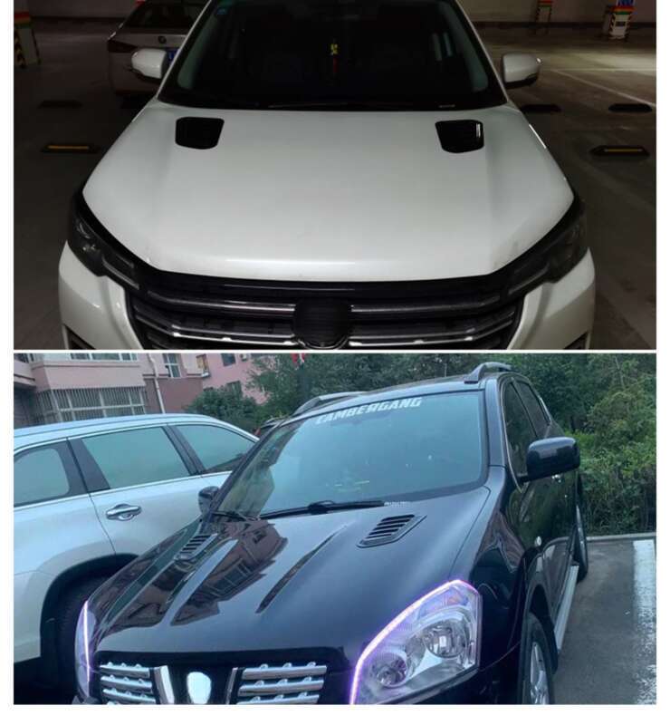 Car Shark Gill Simulation Engine Hood Universal Decorative Sticker Modification Air Outlet_autovado.com
