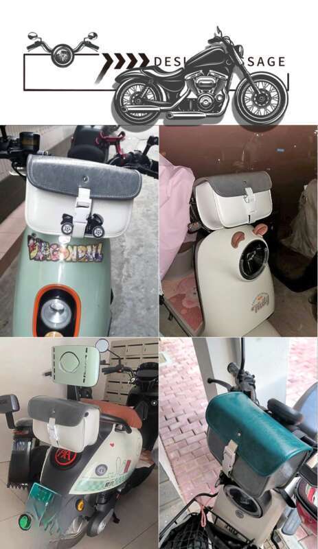 Electric Scooter Front Cargo Pocket Decoration Accessories Motorcycle Leather Hanging Bag Waterproof Yadi No. 9 Emma_autovado.com