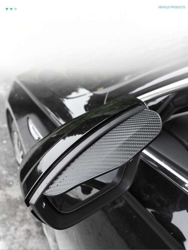 New Carbon Fiber Car Rearview Mirror Eyebrows (2-piece Set), One Pair Of Reverse Mirrors, Sun And Rain Shields_autovado.com