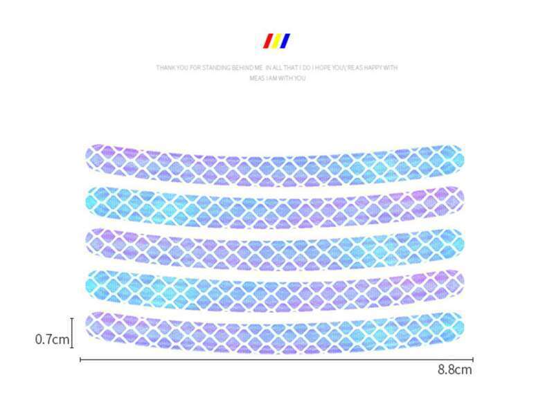 Car Wheel Hub Reflective Seven Color Laser Luminous Tire Anti-collision Sticker With Personalized Creativity, Motorcycle_autovado.com