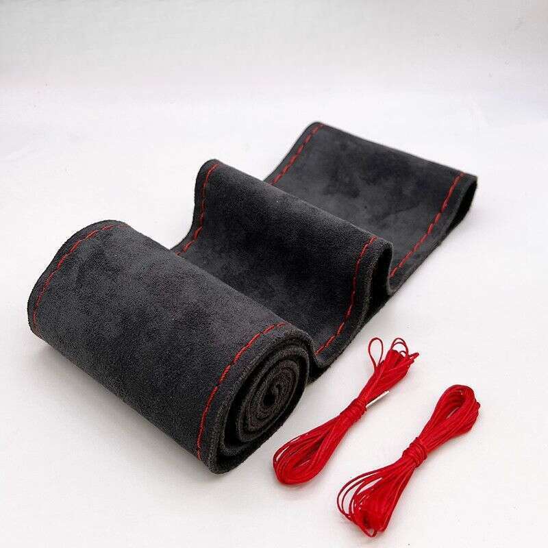 Car Steering Wheel Hand Sewn Suede, All Season Universal Plush Cover, Anti Slip And Sweat Absorbing Handle Cover_autovado.com