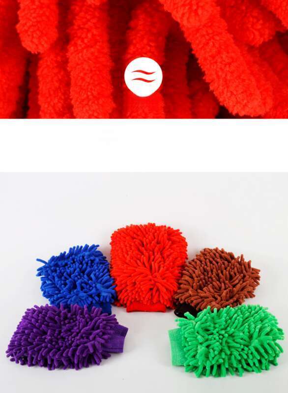 Car Double-sided Schneier Car Washing Coral Fleece Cloth Gloves, Home Cleaning Gloves_autovado.com