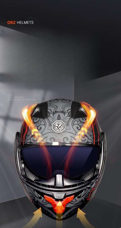 Orz New Revealed Double Lens Men's And Women's Four Seasons Motorcycle Travel Cruise Helmet Large_autovado.com