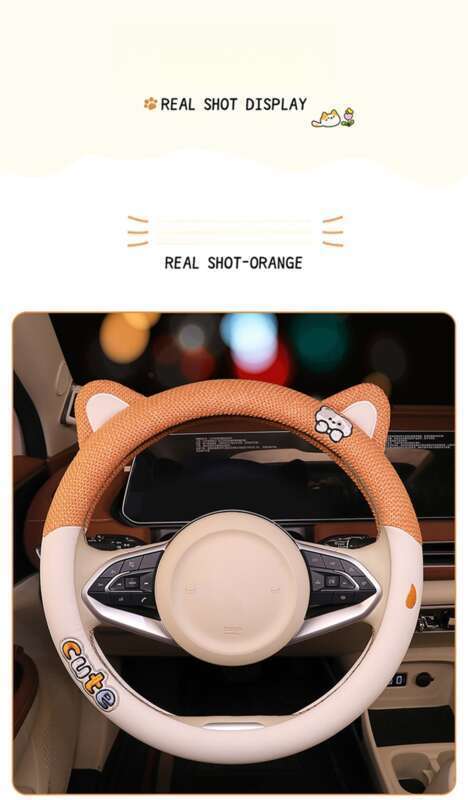Cute New Steering Wheel Cover Summer Cotton And Breathable Four Seasons Universal Cartoon Comfortable Car Interior_autovado.com