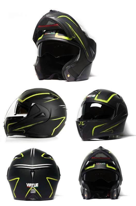 VIRTUE Electric Vehicle DOT Dual Lens Open Face Helmet Can Meet The New National Standard 3C_autovado.com