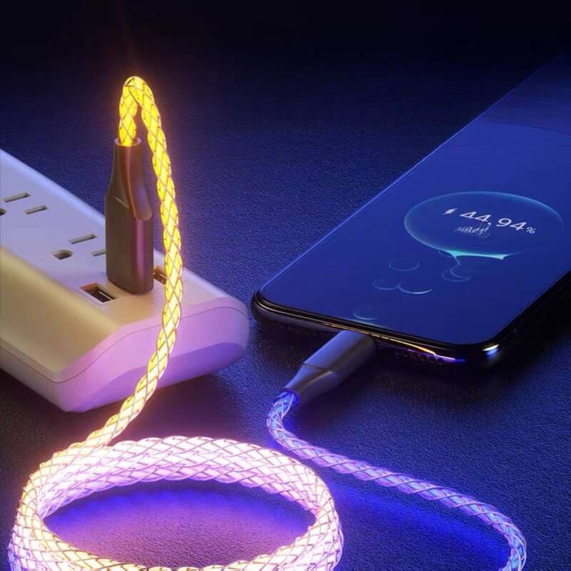Flowing RGB Data Suitable For PD Fast Charging, Huawei TypeC Iridescent Car Charging Cable_autovado.com