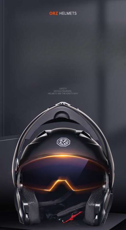 Orz New Revealed Double Lens Men's And Women's Four Seasons Motorcycle Travel Cruise Helmet Large_autovado.com