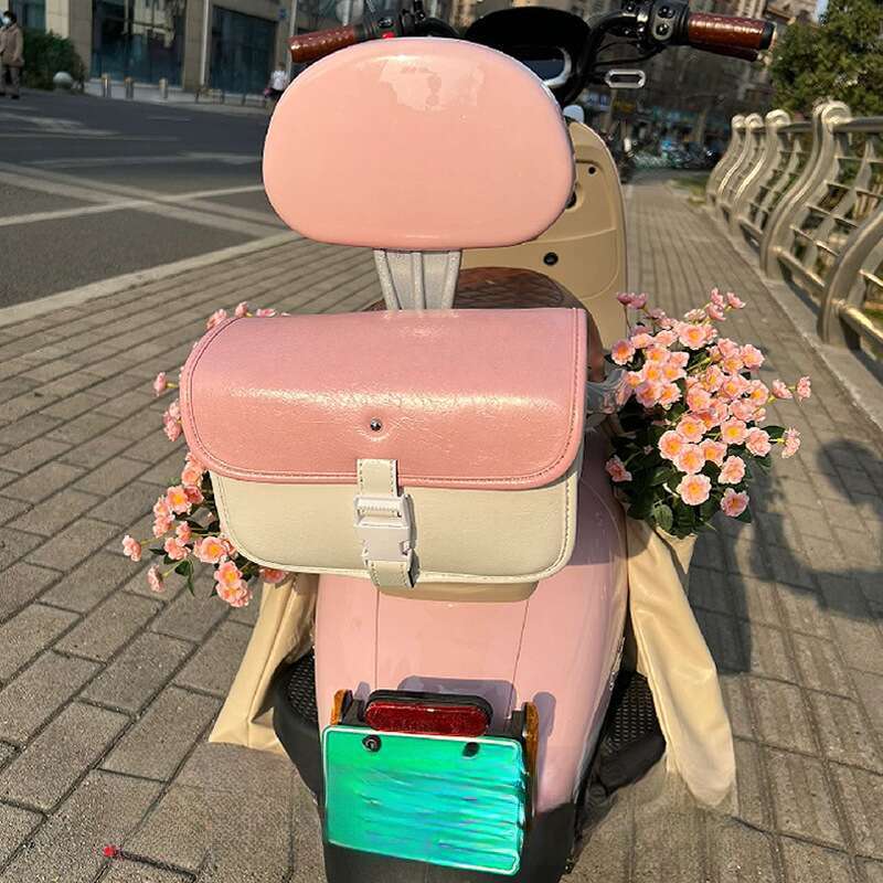 Electric Scooter Front Cargo Pocket Decoration Accessories Motorcycle Leather Hanging Bag Waterproof Yadi No. 9 Emma_autovado.com