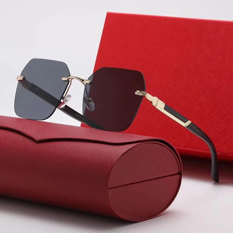 designer sunglasses for men women mirror Square Rimless frame sunglass classic vintage eyewear Anti-UV cycling driving_autovado.com