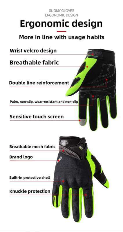 Off Road Fall, Anti Slip, Breathable Riding Racing Motorcycle All Finger Gloves For Men's Summer Knight Equipment_autovado.com