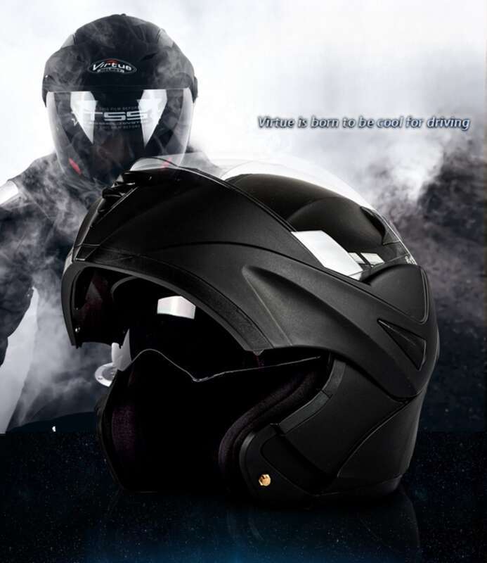 VIRTUE Electric Vehicle DOT Dual Lens Open Face Helmet Can Meet The New National Standard 3C_autovado.com