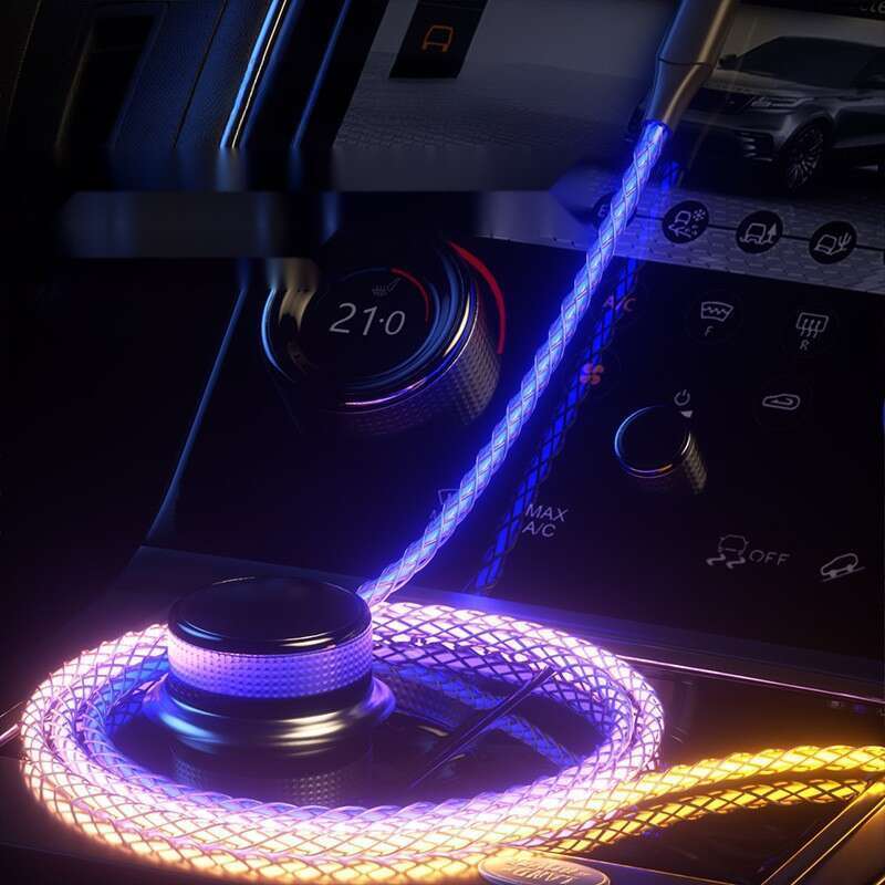 Flowing RGB Data Suitable For PD Fast Charging, Huawei TypeC Iridescent Car Charging Cable_autovado.com