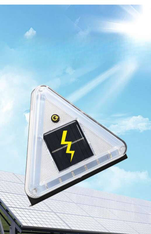 Automotive LED Solar Powered Triangle Trailer Anti Rear End Collision Light, Truck Night Flashing Warning Light_autovado.com