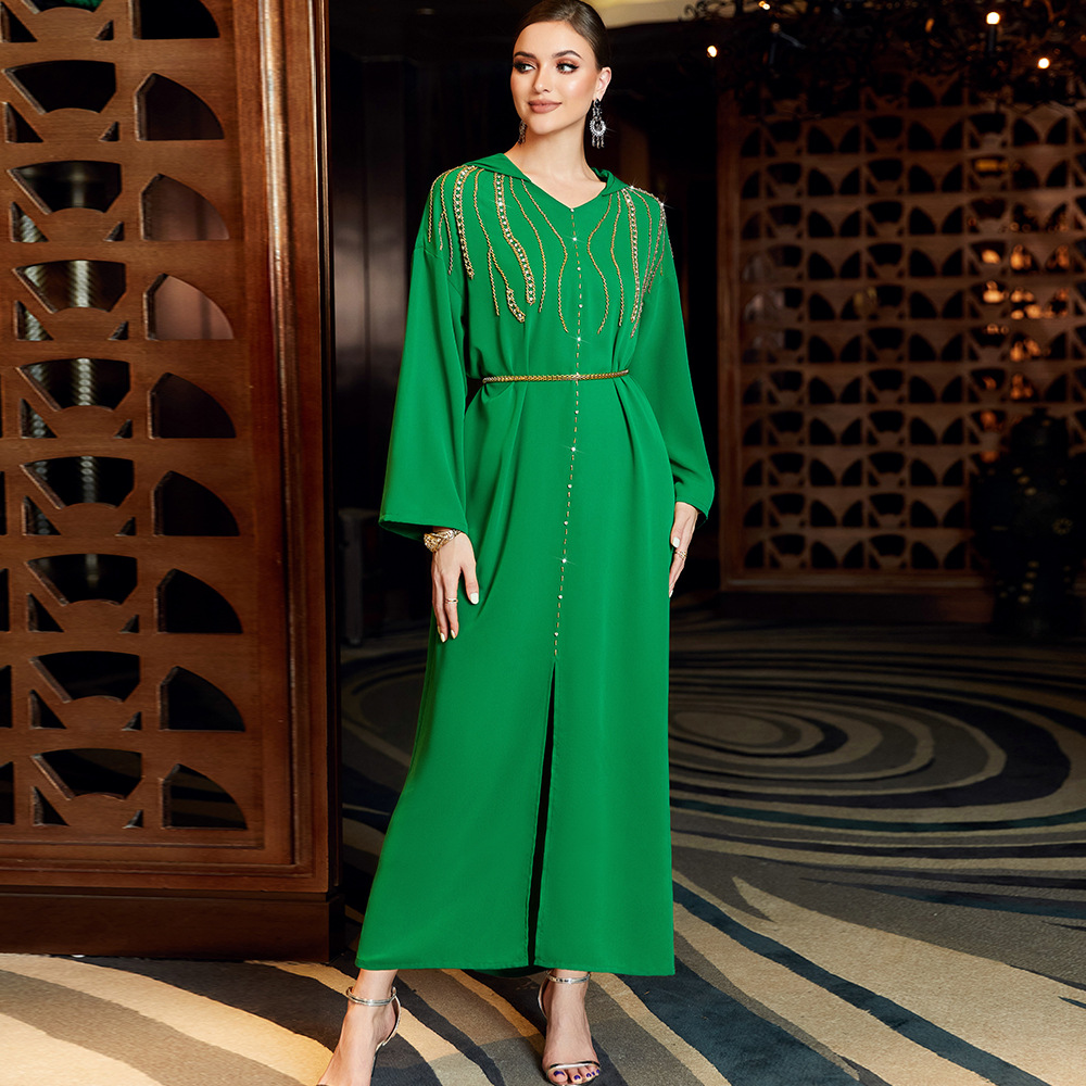 New MUSLIM luxury hand-sewn diamond robe Dubai party dress_autovado.com