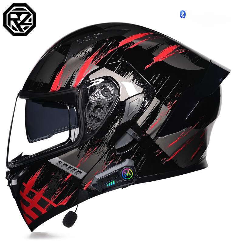 Orz Men's Women's Personalized Bluetooth Full Helmet Electric Car Motorcycle Four Seasons And Winter Warm Helmets_autovado.com