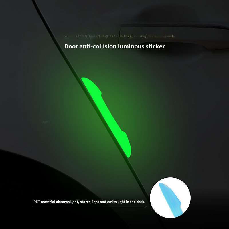 Car Door Handle Strip, Rearview Mirror Equipped With Colorful Luminous Decorative Sticker, Drip Glue Thickened Anti_autovado.com