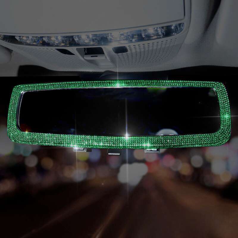 rearview Mirror? Set Creative Personality Cute Diamond Inlaid Car Mirror Decorative Products For Women_autovado.com