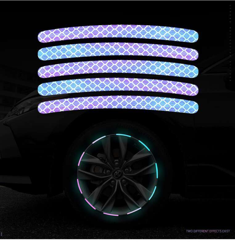 Car Wheel Hub Reflective Seven Color Laser Luminous Tire Anti-collision Sticker With Personalized Creativity, Motorcycle_autovado.com
