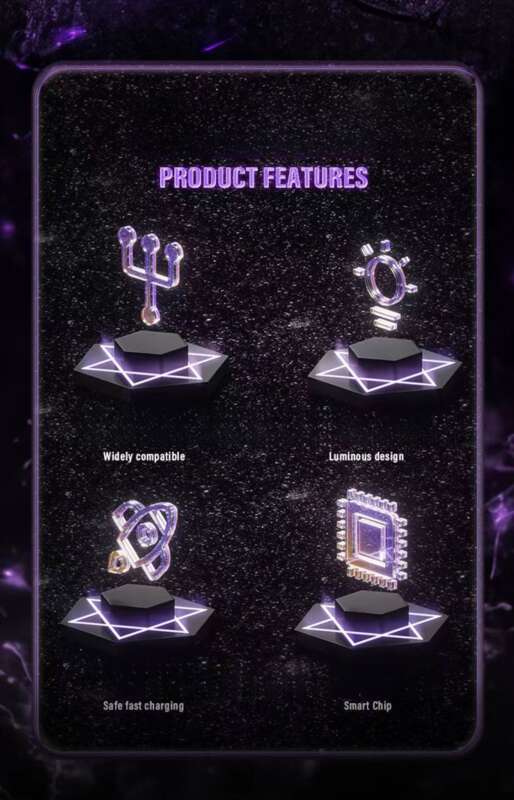 6A Super Fast PD Colorful Luminescent Data Cable Typec To Charging Wire Three In One Machine Vehicle RGB_autovado.com