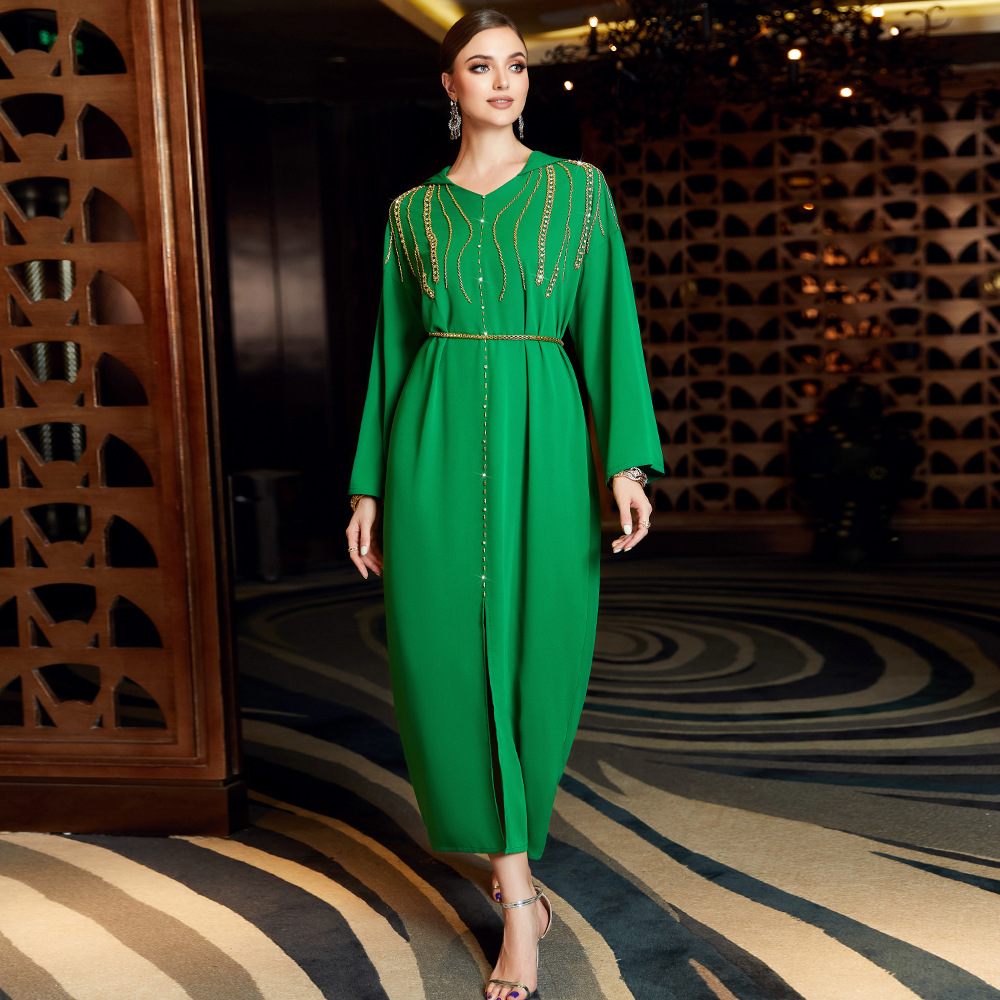 New MUSLIM luxury hand-sewn diamond robe Dubai party dress_autovado.com