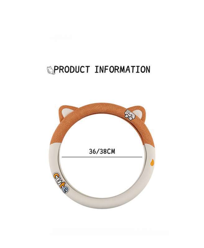 Cute New Steering Wheel Cover Summer Cotton And Breathable Four Seasons Universal Cartoon Comfortable Car Interior_autovado.com