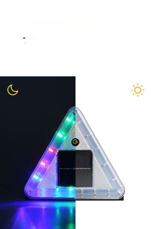 Automotive LED Solar Powered Triangle Trailer Anti Rear End Collision Light, Truck Night Flashing Warning Light_autovado.com