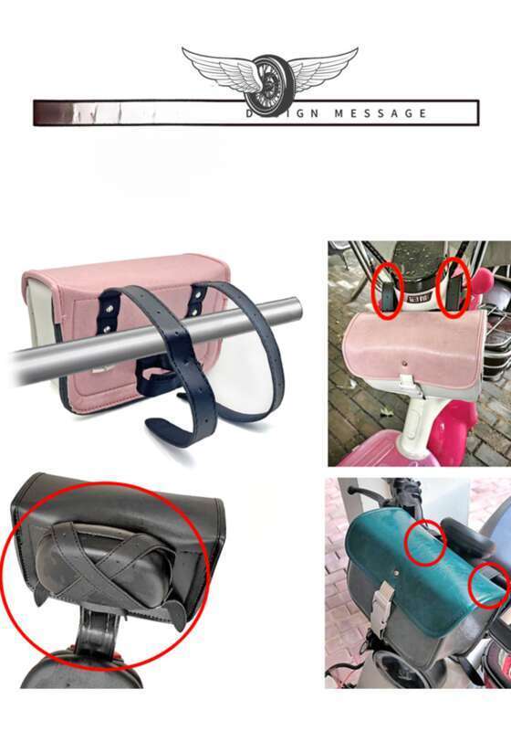 Electric Scooter Front Cargo Pocket Decoration Accessories Motorcycle Leather Hanging Bag Waterproof Yadi No. 9 Emma_autovado.com