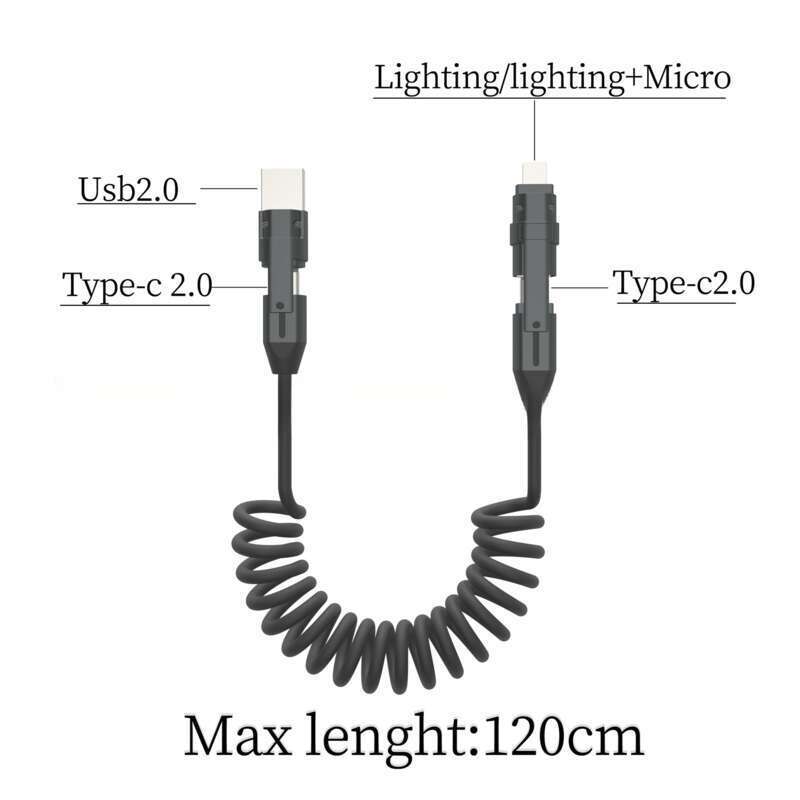 RWINEL's New TYPE-C240W Six In One Car Is Suitable For 15PD Storage Fast Charging Data Cable_autovado.com