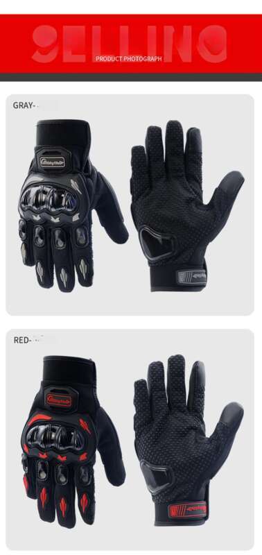 Motorcycle Riding For Men And Women, Anti Fall Electric Road Motorcycle Full Finger Touch Screen, Four Season 3D Gloves_autovado.com