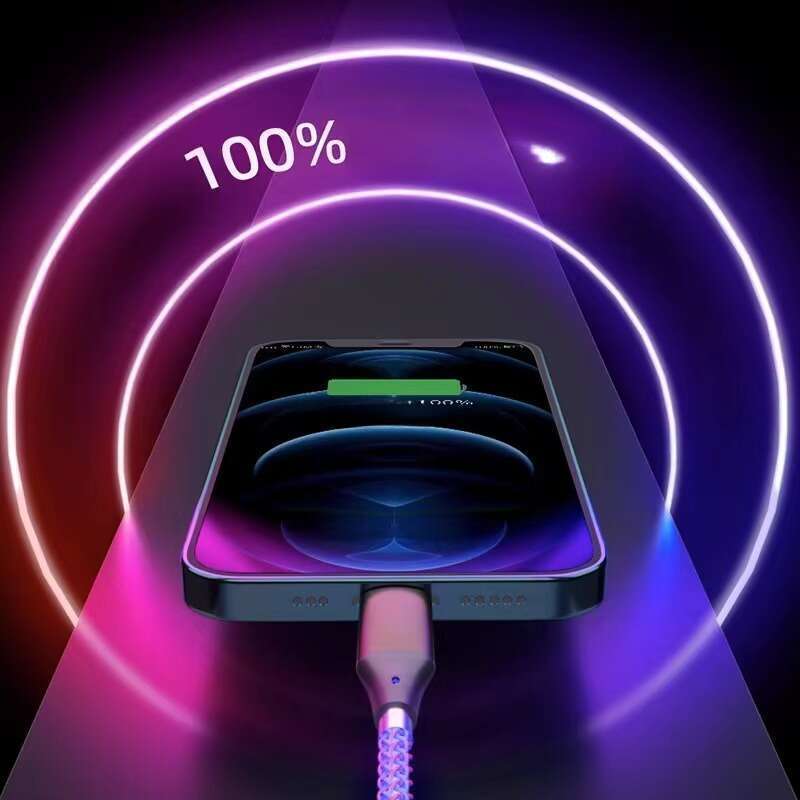 6A Super Fast PD Colorful Luminescent Data Cable Typec To Charging Wire Three In One Machine Vehicle RGB_autovado.com