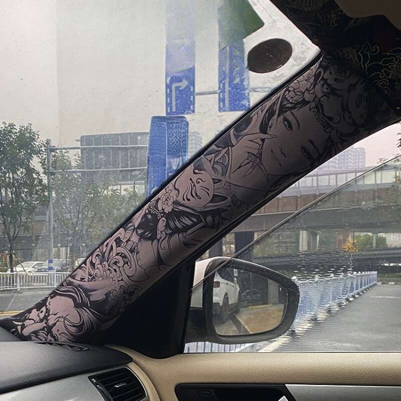 AB Pillar Self-adhesive Back Adhesive Tattoo Flower Arm Personalized Hand-painted Beauty Color Change And Interior_autovado.com