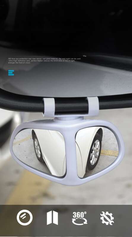 Reverse Rearview Auxiliary True Glass Mirror 360 Degree Rotatable Front And Rear Wheels Visible High-definition Blind_autovado.com