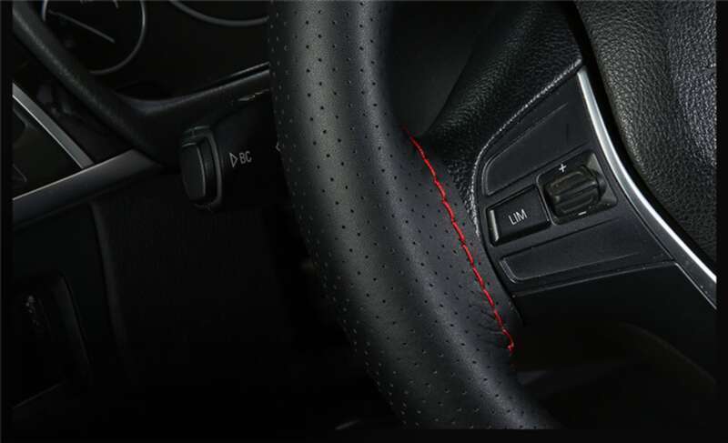 Head Layer Cowhide Hand Sewn Steering Wheel Cover For Buses, All-season General Vehicles, Genuine Leather Handle Covers_autovado.com