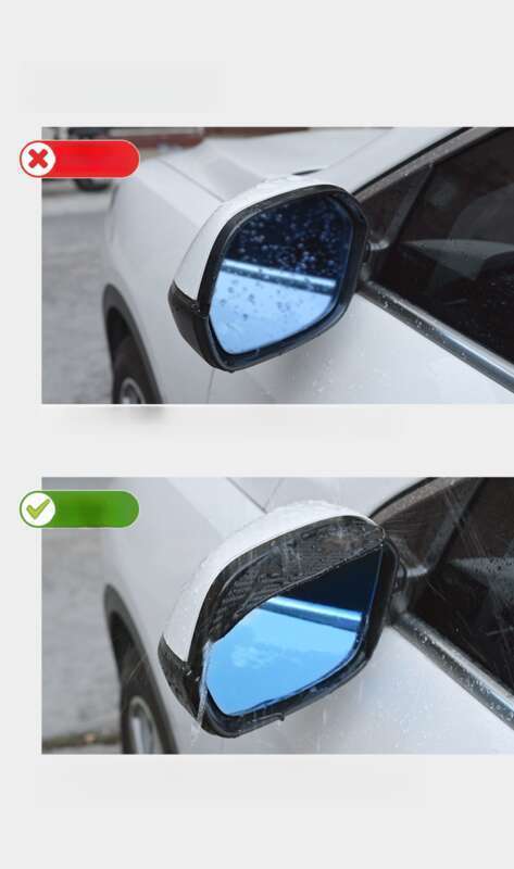 Car Mirror With Shield, Thickened Visor, Carbon Fiber Texture Rearview Mirror, Rain Shield_autovado.com