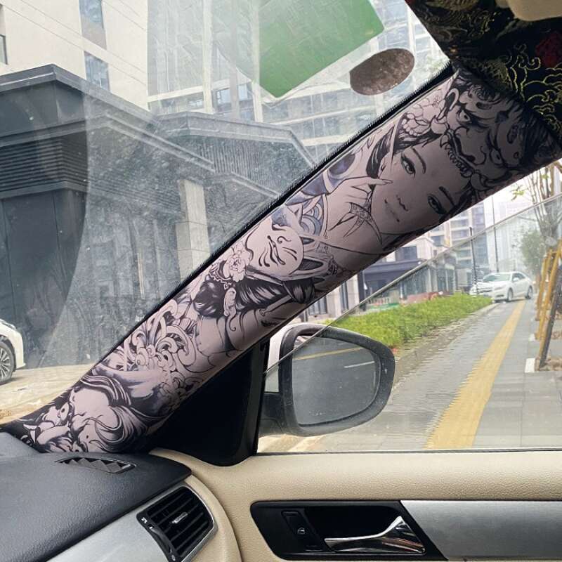 AB Pillar Self-adhesive Back Adhesive Tattoo Flower Arm Personalized Hand-painted Beauty Color Change And Interior_autovado.com
