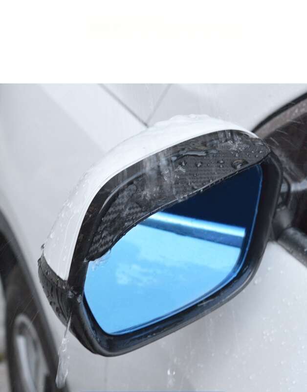 Car Mirror With Shield, Thickened Visor, Carbon Fiber Texture Rearview Mirror, Rain Shield_autovado.com
