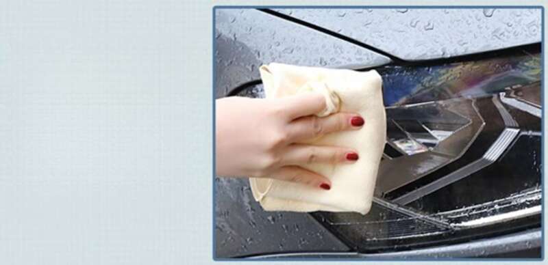 Suede Oil Tanned Leather, Naturally Shaped, Thickened, Water Absorbing Deer Skin Sheepskin Towel, Special Car Wash Cloth_autovado.com