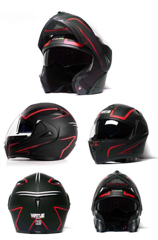 VIRTUE Electric Vehicle DOT Dual Lens Open Face Helmet Can Meet The New National Standard 3C_autovado.com