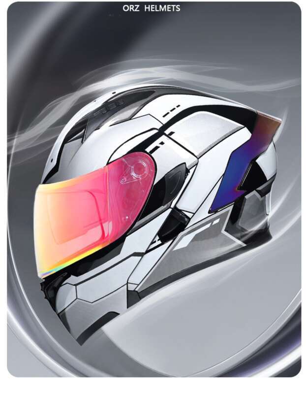 Orz Motorcycle Men's And Women's Uncovered Helmet, Dual Mirror Winter Tail Wing, Semi Full Coverage, All Season_autovado.com